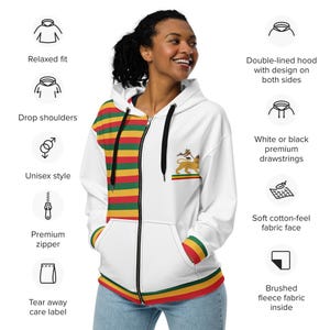 Rasta Unisex zip hoodie, Rasta hoodie