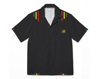 Rasta Men's Hawaiian Camp Shirt: Vibrant Reggae Style