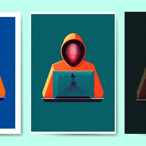 Digital Poster Printable - Technology and Science Art - Cyber Security - &quot;El Hacker&quot; - LunixEngineering Poster Store - Nostalgia