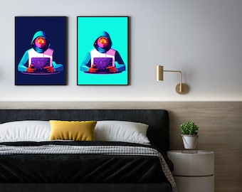 Digital Poster Printable - Technology and Science Art - Cyber Security - "Maleficus" - LunixEngineering Poster Store - Nostalgia