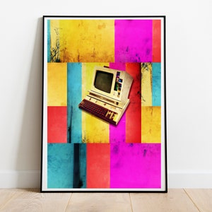 Digital Poster Printable - Technology and Science Art - Computer Grunge - &quot;Lost in time&quot; - LunixEngineering Poster Store - Nostalgia