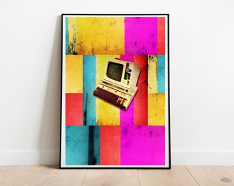 Digital Poster Printable - Technology and Science Art - Computer Grunge - "Lost in time" - LunixEngineering Poster Store - Nostalgia