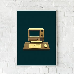 Digital Poster Printable - Technology and Science Art - Computer Grunge - &quot;Pop&#39;s Box&quot; - LunixEngineering Poster Store - Nostalgia