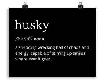 Poster della definizione di Husky per il proprietario del Siberian Husky, regalo per la decorazione dei proprietari di Husky
