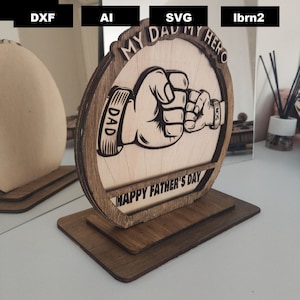 Father&#39;s Day - Father and son - laser cutting - DXF - SVG - AI - lbrn2