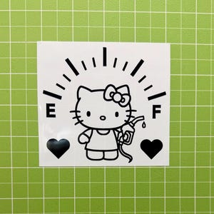 Kitty Fuel Door Decal, Cute Gas Tank Car Sticker, Kawaii Car Vinyl Decal, Pink Kitty Gas Cap Sticker, Cute Car Accessories Gift image 16