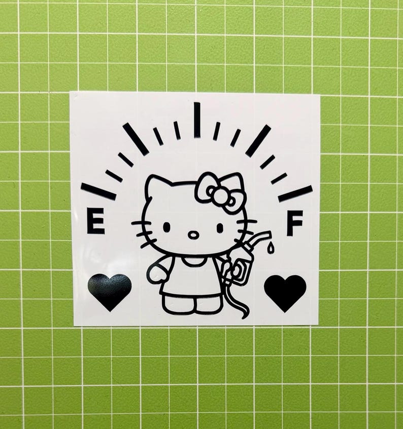 Kitty Fuel Door Decal, Cute Gas Tank Car Sticker, Kawaii Car Vinyl Decal, Pink Kitty Gas Cap Sticker, Cute Car Accessories Gift image 16