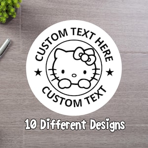 Hello Kitty Stickers, Custom Birthday Party Favor Labels, Personalized Starbucks Sticker, Kawaii Kitty Birthday Labels, Graduation Sticker