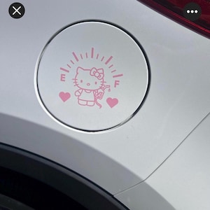 Kitty Fuel Door Decal, Cute Gas Tank Car Sticker, Kawaii Car Vinyl Decal, Pink Kitty Gas Cap Sticker, Cute Car Accessories Gift image 7