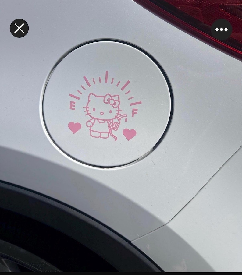 Kitty Fuel Door Decal, Cute Gas Tank Car Sticker, Kawaii Car Vinyl Decal, Pink Kitty Gas Cap Sticker, Cute Car Accessories Gift image 7