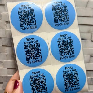 QR Code Custom Sticker, Business Website Round Labels, Marketing Qr Code Stickers