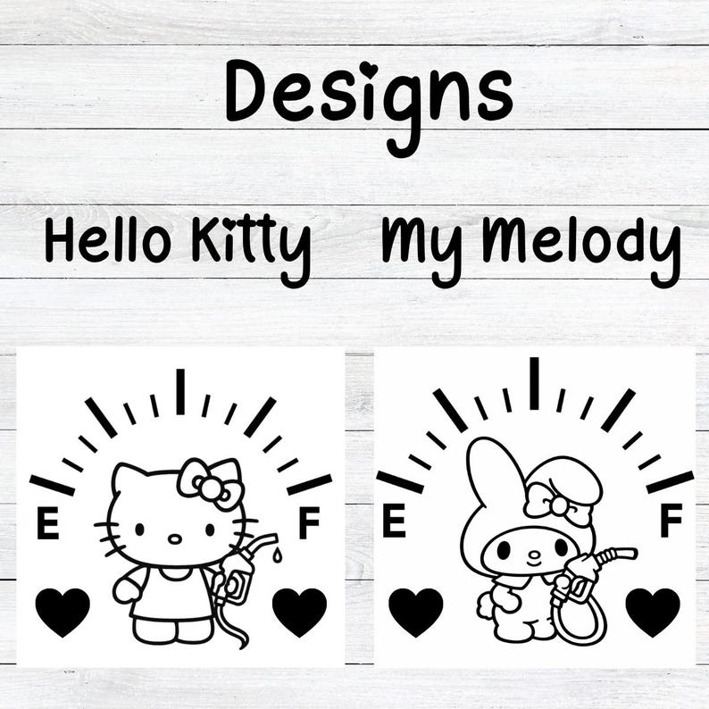 Kitty Fuel Door Decal, Cute Gas Tank Car Sticker, Kawaii Car Vinyl Decal, Pink Kitty Gas Cap Sticker, Cute Car Accessories Gift image 4