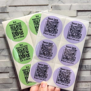 QR Code Custom Sticker, Business Website Round Labels, Marketing Qr Code Stickers