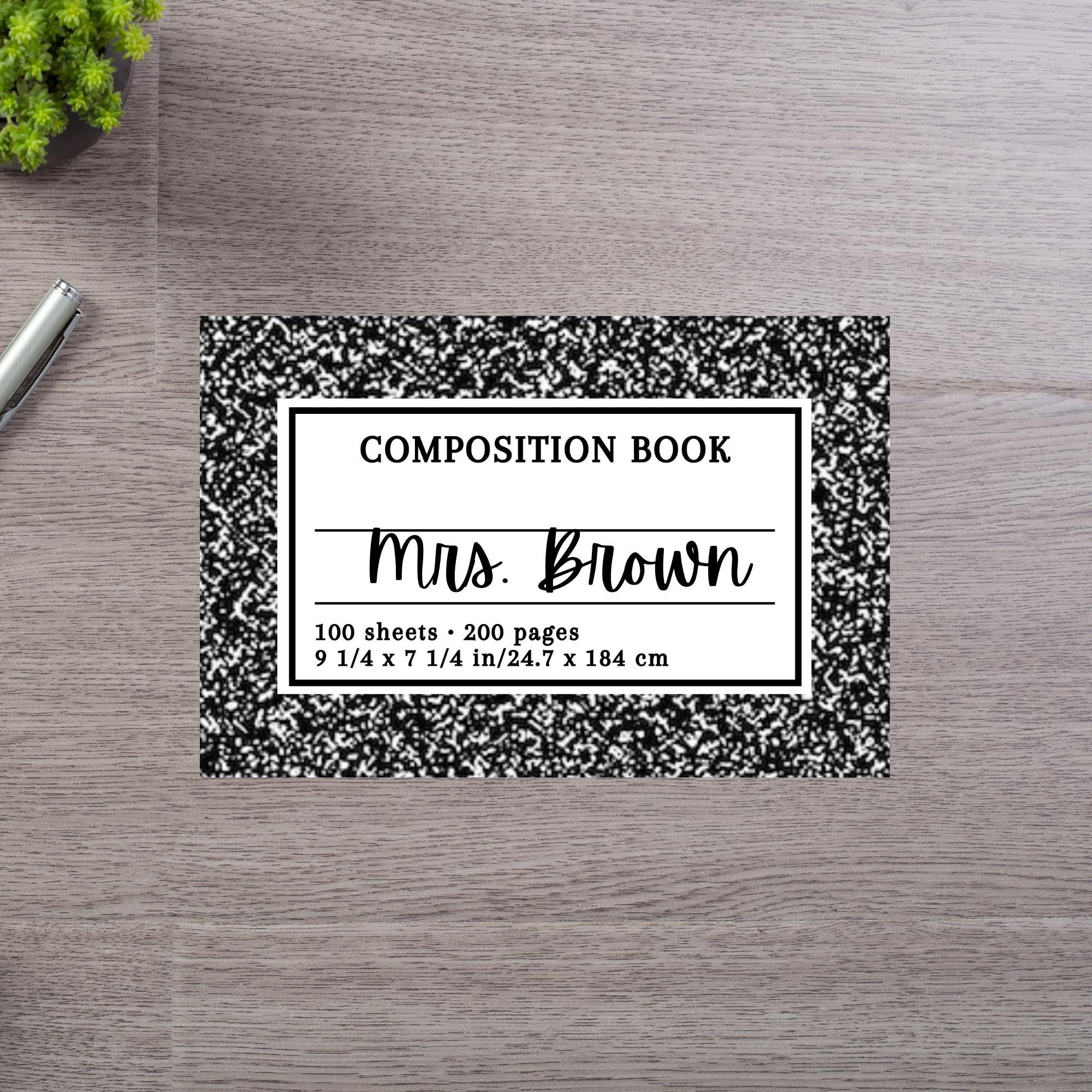 Teacher Composition Bookplate Labels, Notebooks Student Name Labels ...