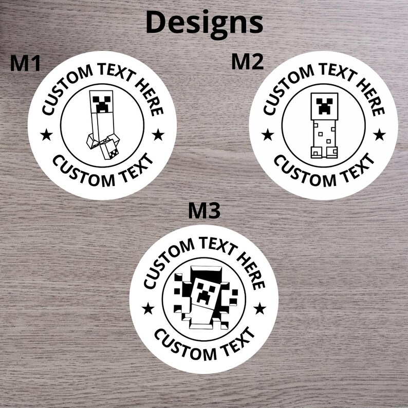 Custom Kids Birthday Stickers, Mine Craft Party Favor Labels, Creeper ...