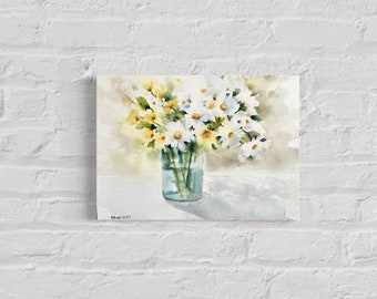 Watercolor Floral Art, Hand-painted Flowers, Nature-inspired Watercolor,  Contemporary Floral Painting, Original Artwork, White Flowers