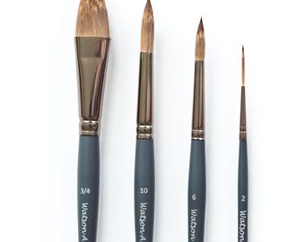 Watercolor Brush Set – Vegan Synthetic Squirrel Hair, Made in Germany