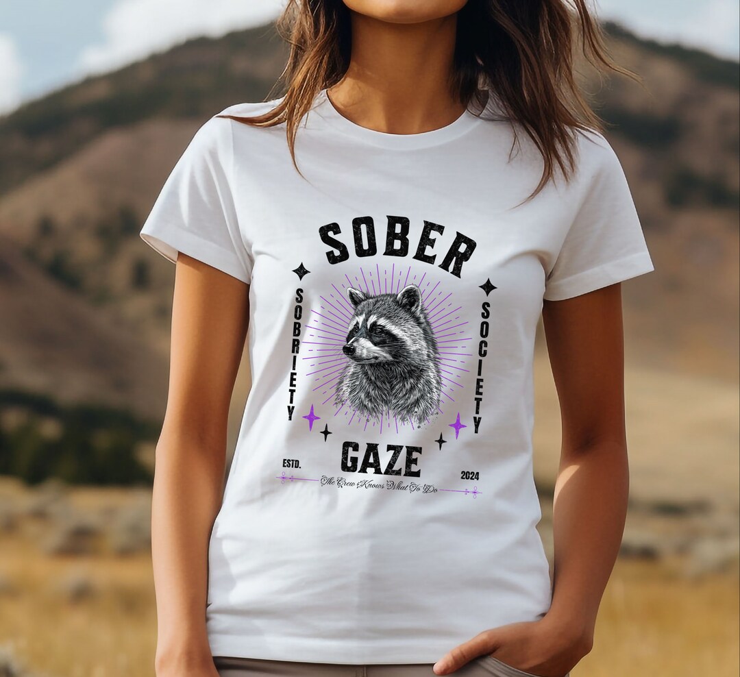 Sober Raccoon T-shirt: Sobriety Gift, Spirit Animal Tee - Etsy