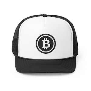 Bitcoin Trucker Hat / Black Bitcoin Logo / Bitcoin Cap / Crypto Trucker Hat / BTC Hat / Crypto Hat / Bitcoin Hat / Cryptocurrency Apparel