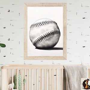 Watercolor Baseball Art Print: Kids Nursery Decor