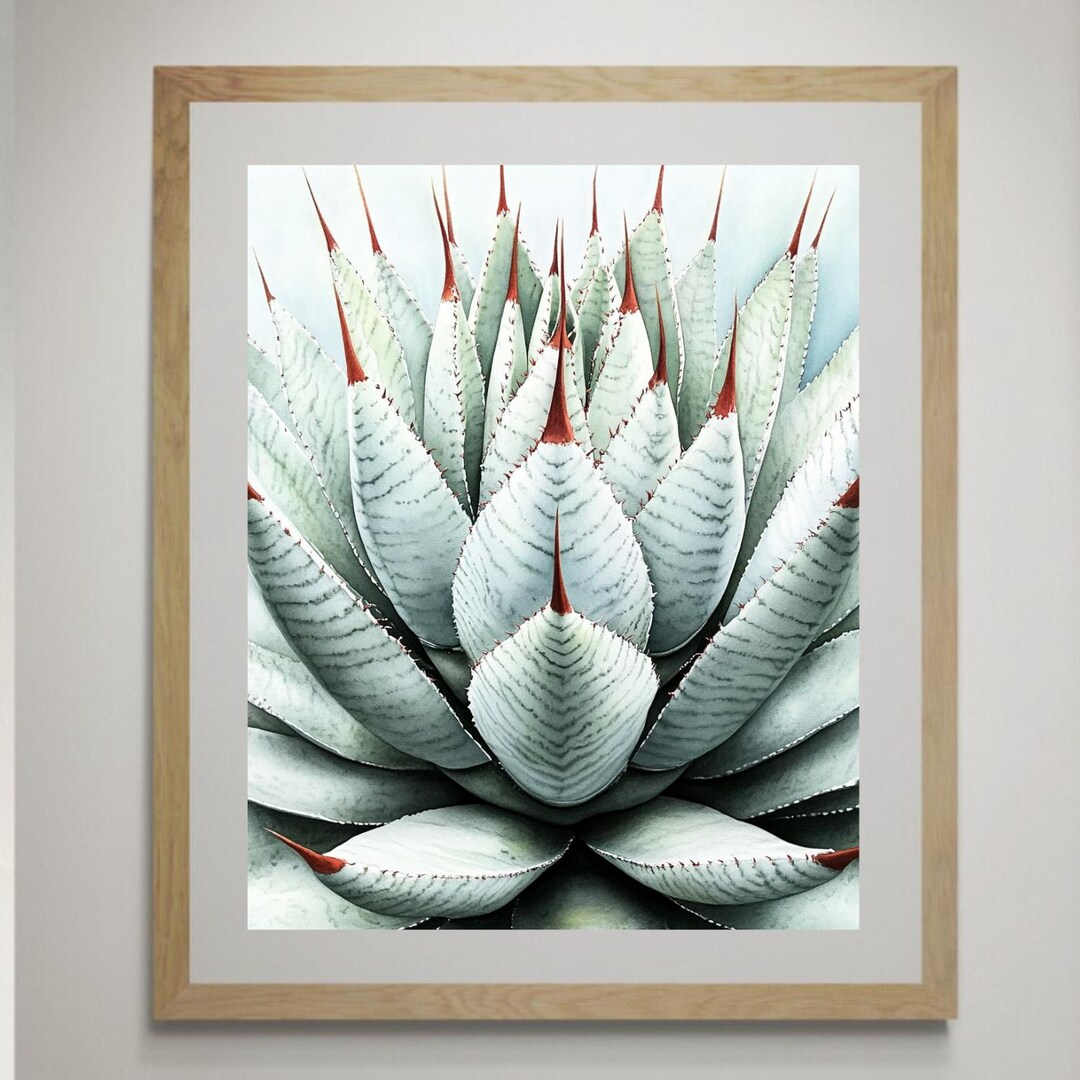 Watercolor Agave Print: Minimalist Desert Botanical Wall Art - Etsy