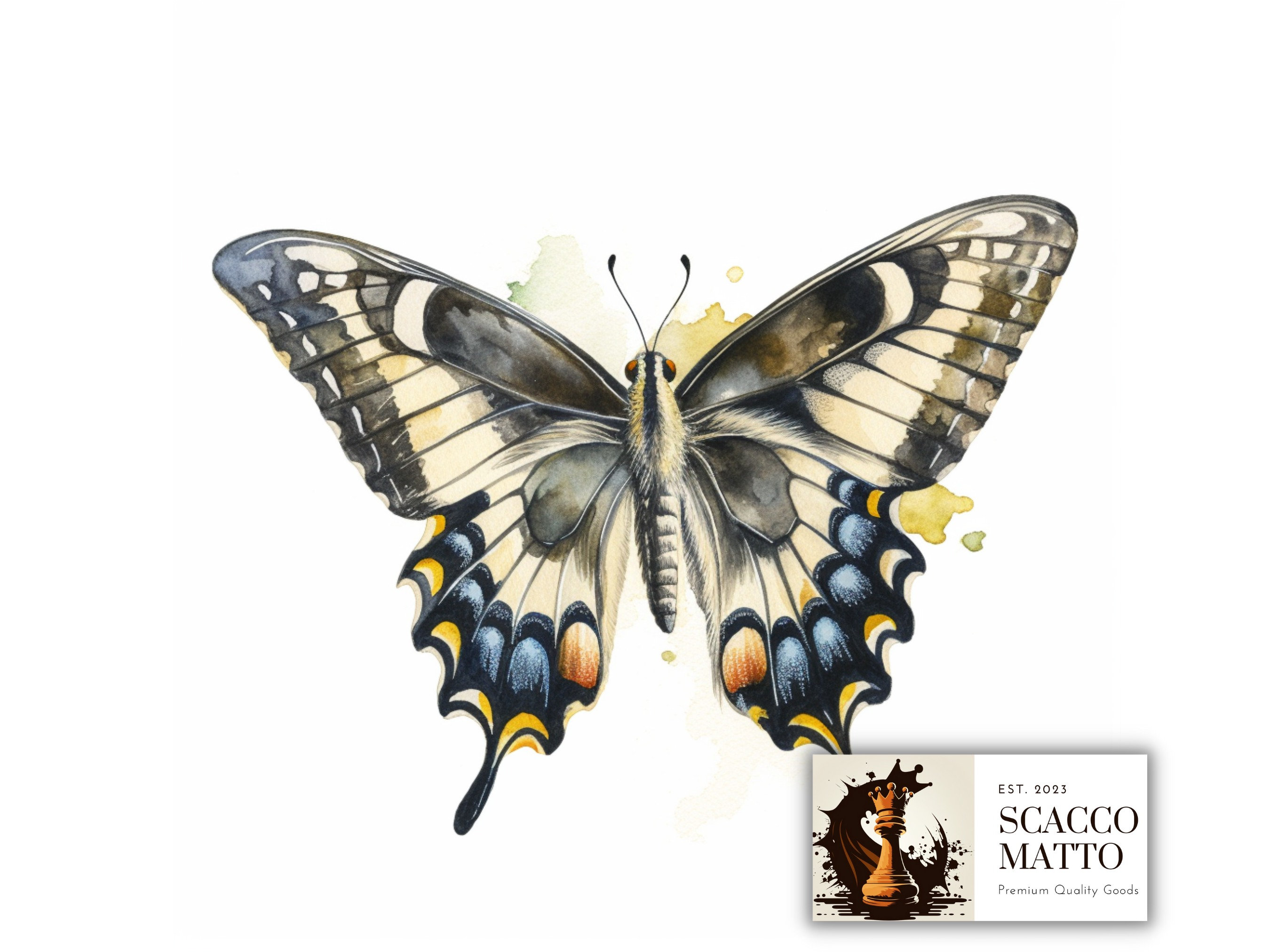 ブルーモルフォ蝶の水彩画アートプリント - Etsy 日本