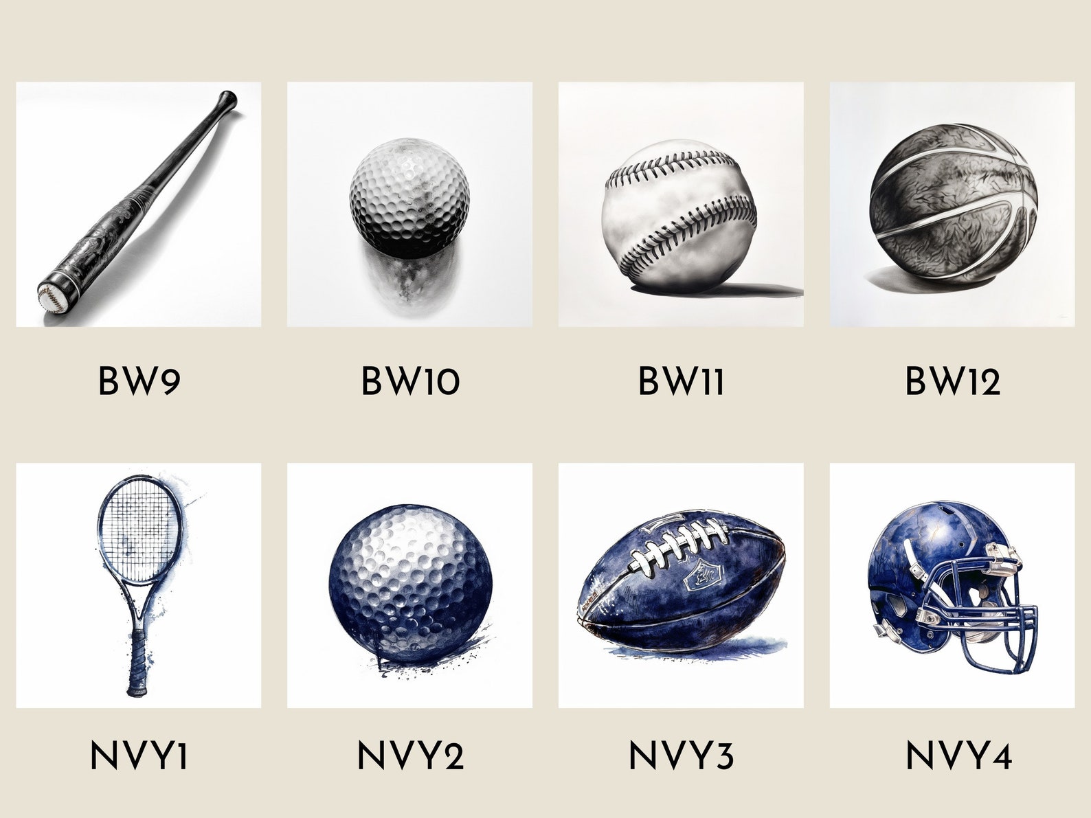 Vintage Sports Oil Painting Set of 3 Prints Wall Art Decor Etsy