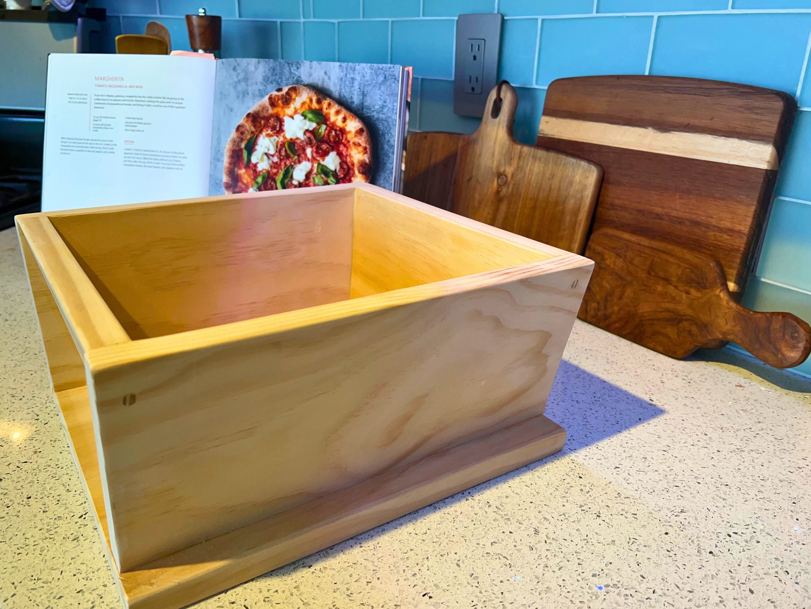 Traditional Neapolitan Wood Dough Box Madia, Pizza Making, Bread Making