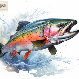 Rainbow Trout Watercolor Print: Angler Wall Art