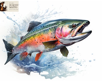 Rainbow Trout Watercolor Print: Angler Wall Art