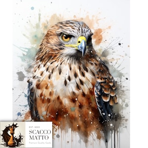 Cooper&#39;s Hawk Watercolor Art Print: Bird Wall Decor