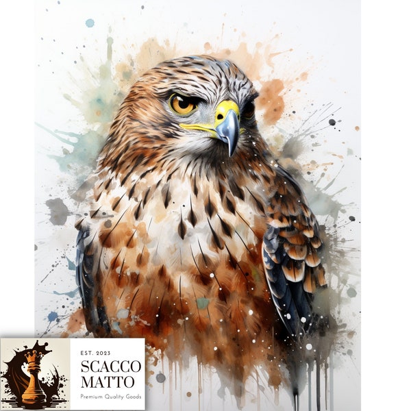 Cooper's Hawk Watercolor Art Print, Bird wall art, Boho Hawk, Birder Gift