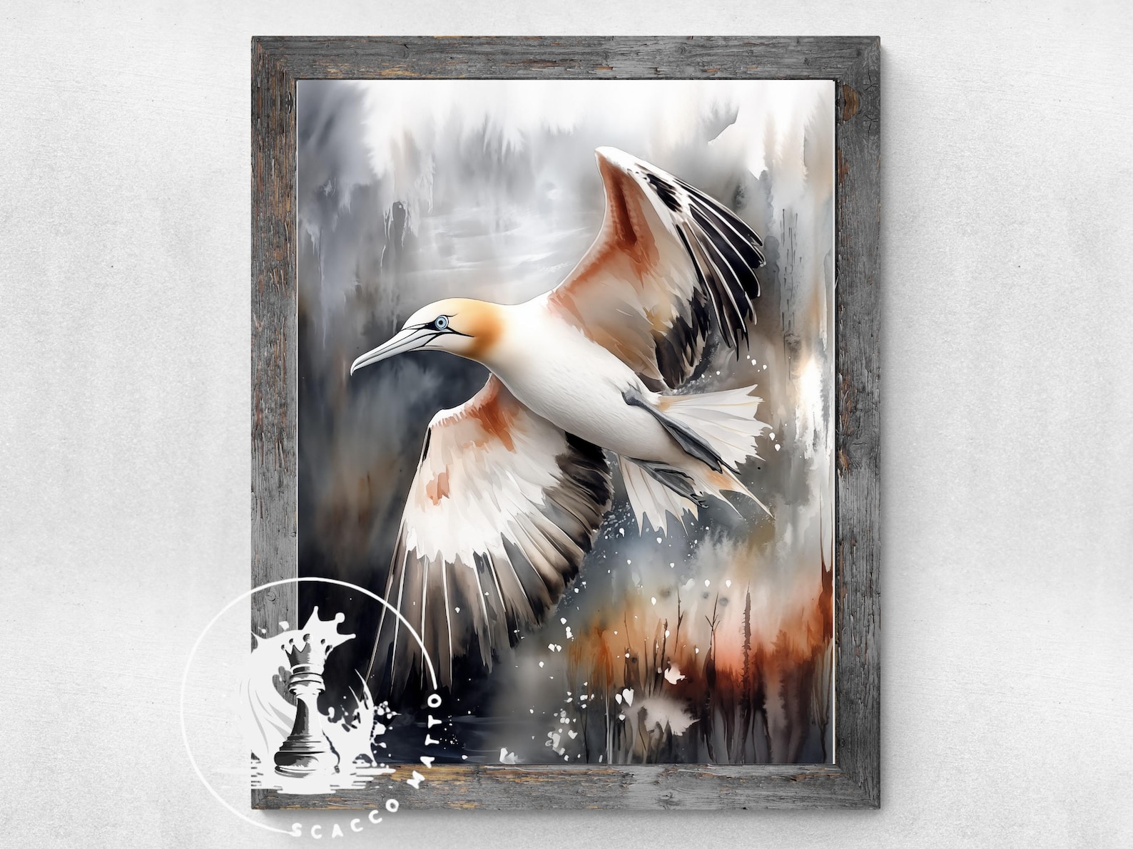 Northern Gannet Watercolor Print – Coastal Bird Art, Ocean Wildlife ...