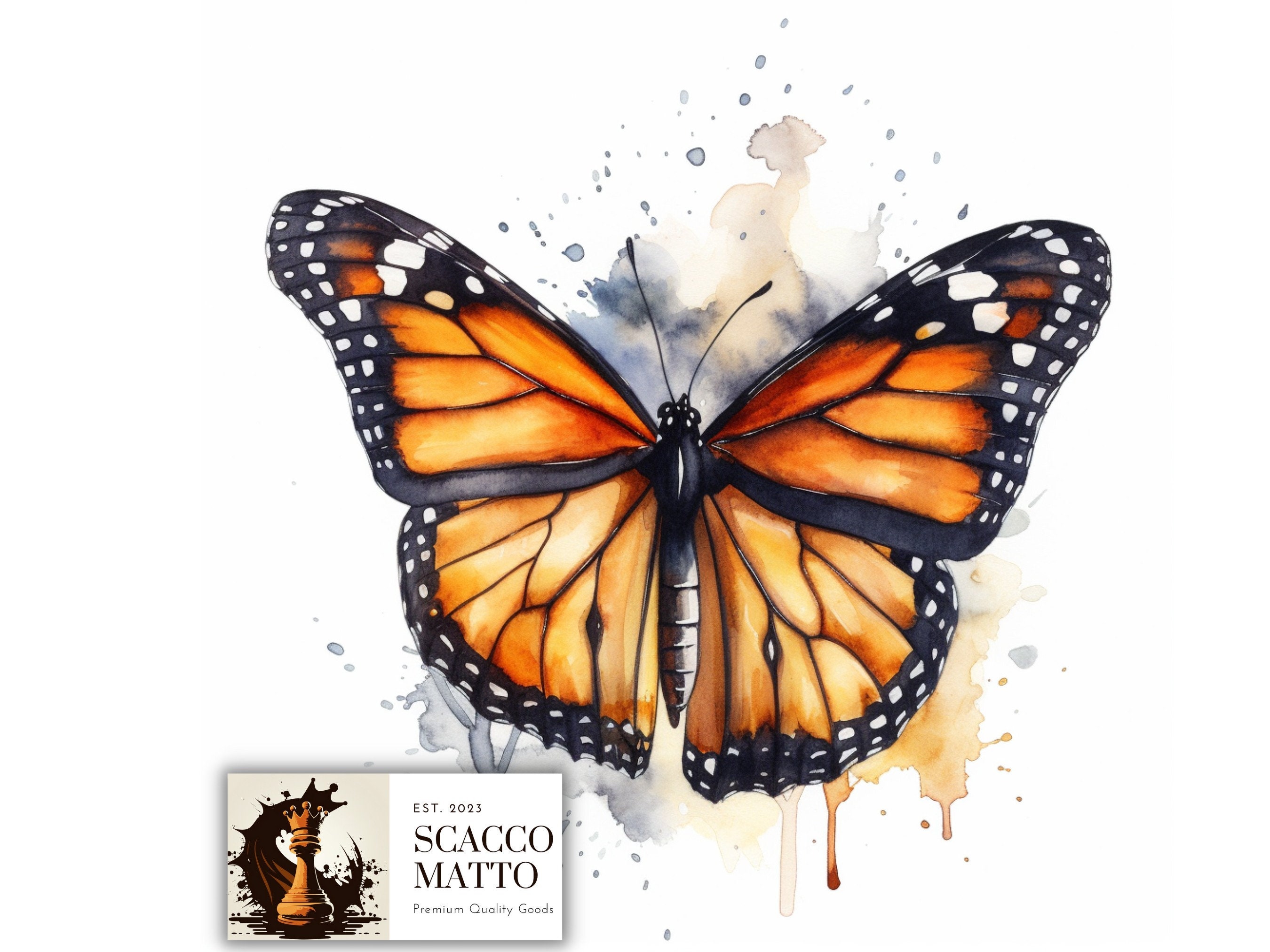 ブルーモルフォ蝶の水彩画アートプリント - Etsy 日本