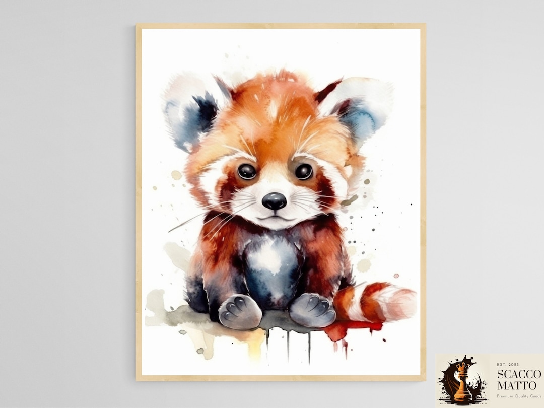 Baby Red Panda Watercolor Print: Nursery Wall Art - Etsy