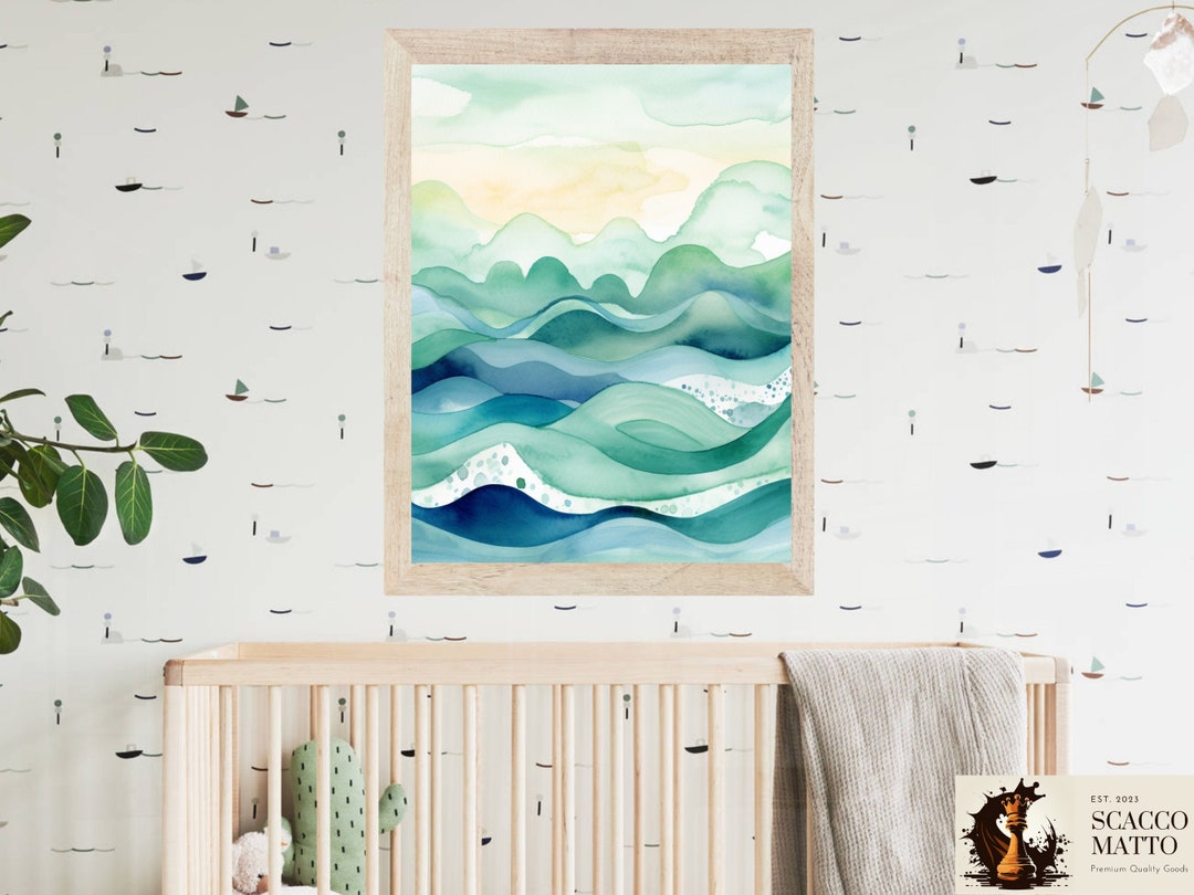 Watercolor Ocean Art | Nursery or Kids Bedroom | Ocean Wall Decor ...