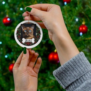 Pet Personal Gift Cat Picture ornament Pet Personalized Gift Custom Pet ornament Personalized Cat Gift Custom Cat ornament Cat name Ornament