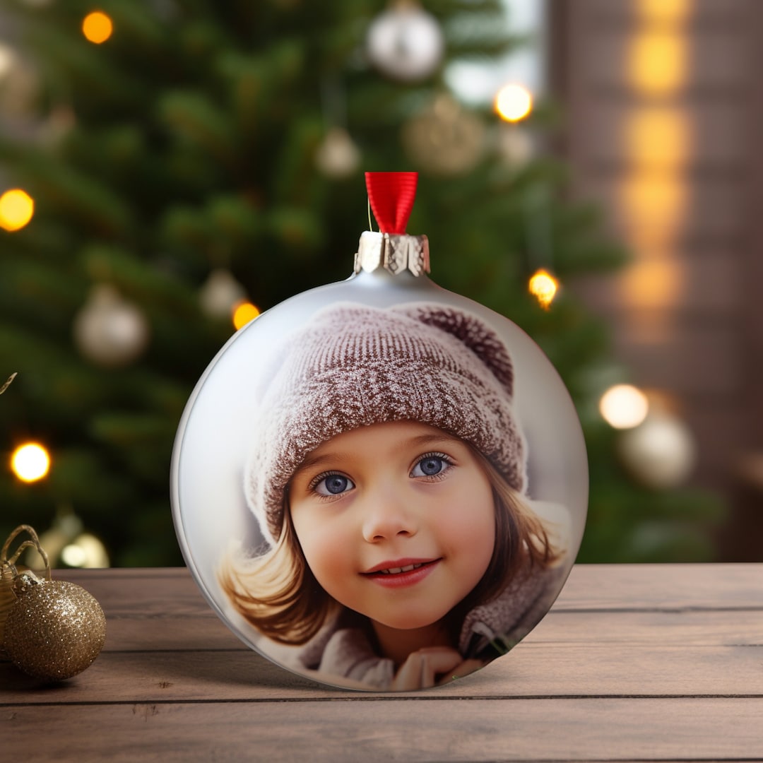 Our First Ceramic Picture Ornament Christmas Photo Ornament Etsy