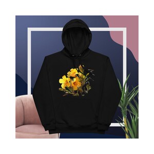 Premium eco hoodie, Hoodie Plus  Size , Flower Hoodie, Christmas Gift, Hooded Sweatshirt, Nature Sweatshirt