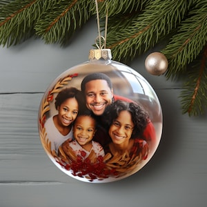 Family Personalized Christmas Ornament Picture Ornament Christmas Photo Ornament 2023 Family Xmas Gift Ceramic Custom Family Ornament