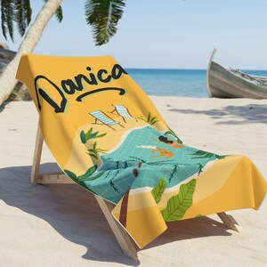 Serviette de plage personnalisée Cadeau personnalisé pour son nom personnalisé Cadeau d'anniversaire Cadeau de demoiselle d'honneur personnalisé Serviette de cadeau de fête des mères personnalisée