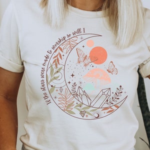 So Will I Bible Verse T Shirt,  If the Stars Were Made to Worship Shirt, Boho Christian Faith Based T-Shirt, Bold Christian T-Shirt, Gift