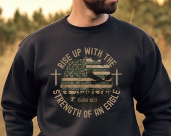 Bold Christian Sweatshirt, Guys Christian Shirt for Dad Isaiah 40:31 Shirt for Christian Gift Mens Christian Sweatshirt Mens Christian Gifts