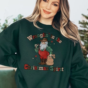 Western Christmas Sweatshirt, Vintage Christmas Sweater for Women, Western Holiday Sweater, Cowboy Christmas Sweatshirt, Country Christmas