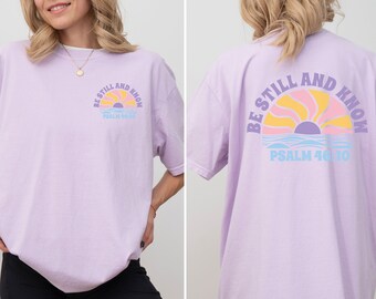Boho Christian Shirt, Comfort Colors Tee, Vintage Retro Religious T Shirt, Religious for Mom Daughter, Back Print Faith Shirt for Women