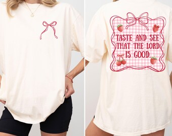 Comfort Colors Strawberry Christian Shirt, Vintage Strawberry Shirt for Christian, Bible Verse TShirt gift for her, Christian Mom Gift