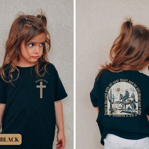 Comfort Colors Boho Western Christian Kids Shirt Religious Toddler T Shirt Christian Shirt for Youth Back Print Religious Gift for Daughter