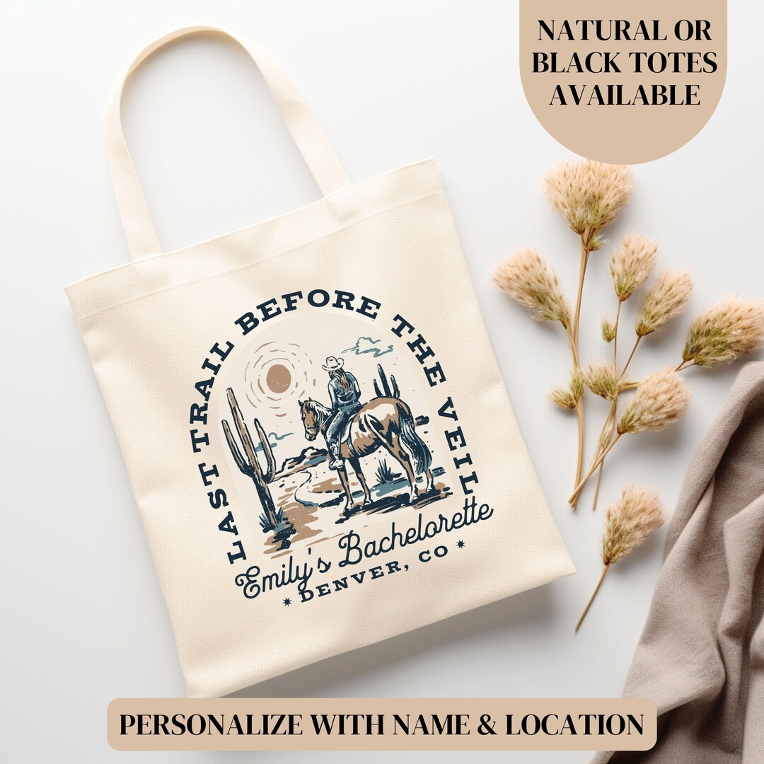 Custom Cowgirl Bachelorette Tote Bag: Western Bridesmaid Favor - Etsy