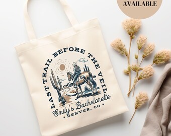 Custom Cowgirl Bachelorette Tote Bag: Western Bridesmaid Favor