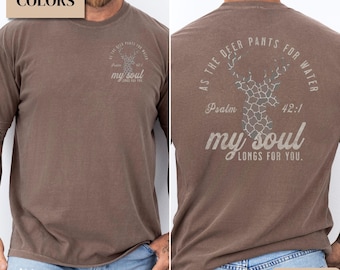 Comfort Colors Men's Christian T Shirt, Guys Christian Shirt for Dad, Shirt for Deer Hunter Shirt Religious Gift, Hunting Men's Baptism Gift